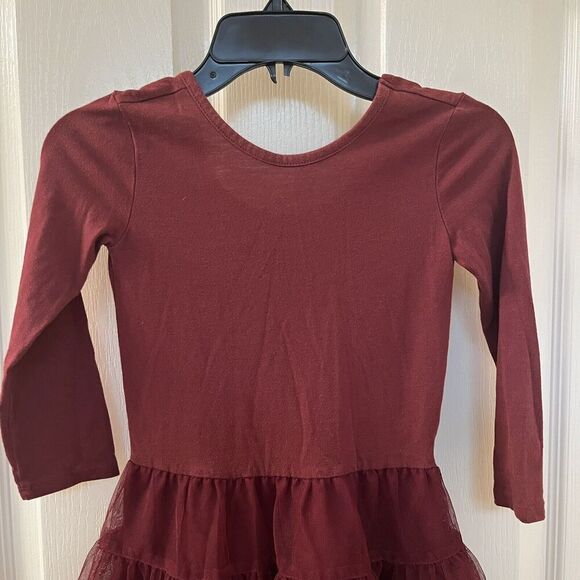 Old Navy Girls Scoop Back Tutu Tulle Dress Long Sleeve Marin Berry Girls Size 4T - Picture 2 of 12